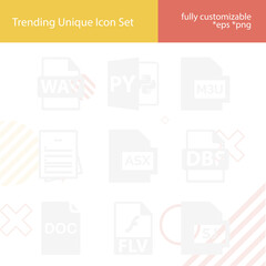Simple set of formulated related filled icons.
