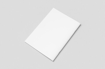 A4 portrait magazine, catalog mockup, saddle stitch, backside.