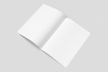 A4 portrait magazine, catalog mockup, saddle stitch.
