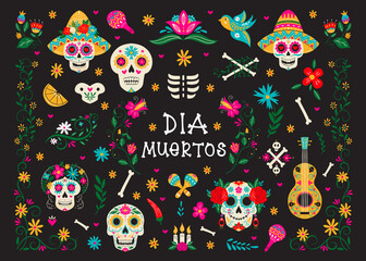 Dia de Los Muertos, Day of the Dead or Mexico Halloween