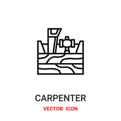 carpenter icon vector symbol. carpenter symbol icon vector for your design. Modern outline icon for your website and mobile app design.