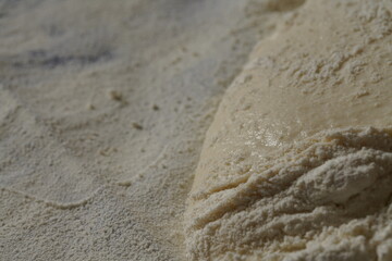 Fototapeta na wymiar Dough used for baking bread traditionally by hand