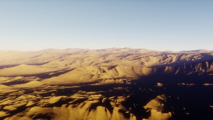 Beautiful alien landscape, panorama of the surface of a fantasy planet, unknown world in space. 3D Render