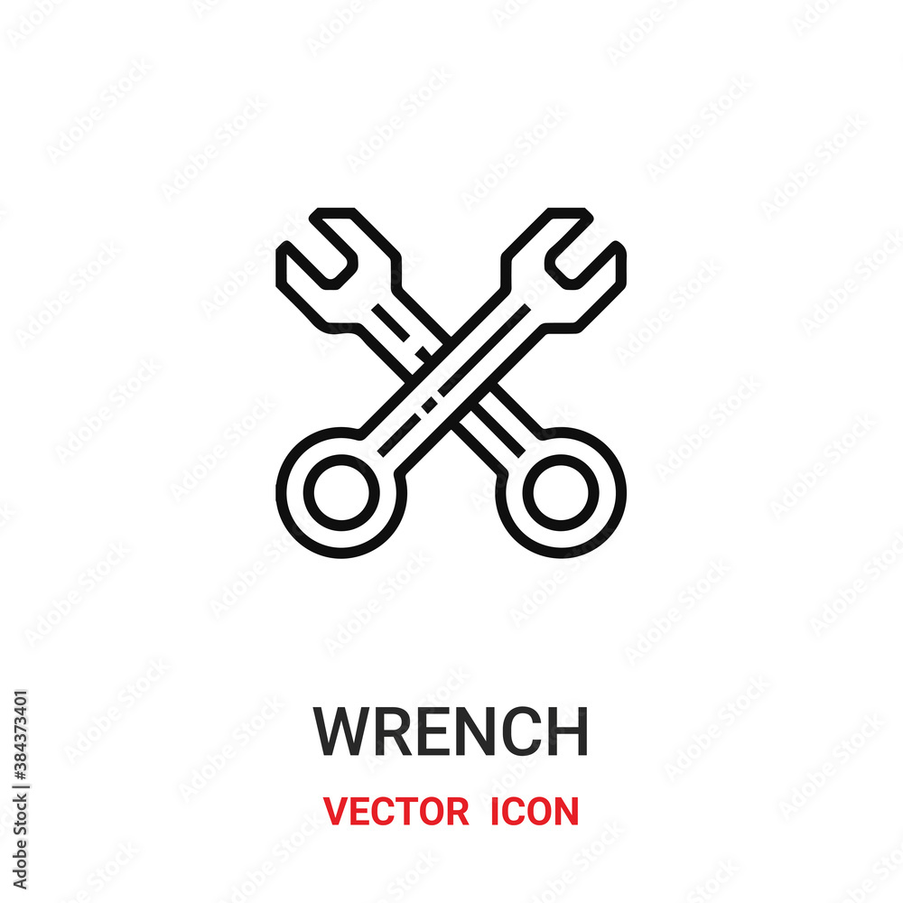Aufkleber wrench icon vector symbol. wrench symbol icon vector for your design. modern outline icon for your w