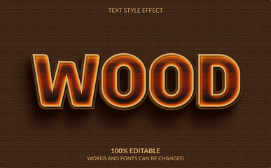 Editable Text Effect, Burning Wood Text Style