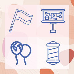 Simple set of north related lineal icons