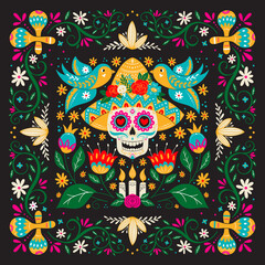 Fototapeta premium Dia de Los Muertos, Day of the Dead or Mexico Halloween