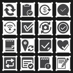 16 pack of syllables  filled web icons set