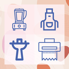 Fototapeta premium Simple set of floor related lineal icons