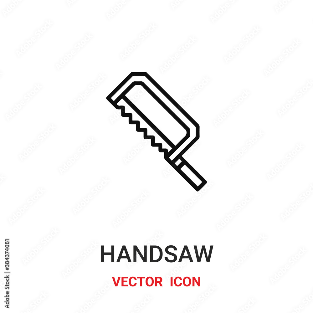 Poster handsaw icon vector symbol. saw symbol icon vector for your design. modern outline icon for your web