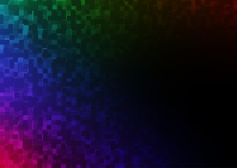 Naklejka premium Dark Multicolor, Rainbow vector backdrop with rectangles, squares.