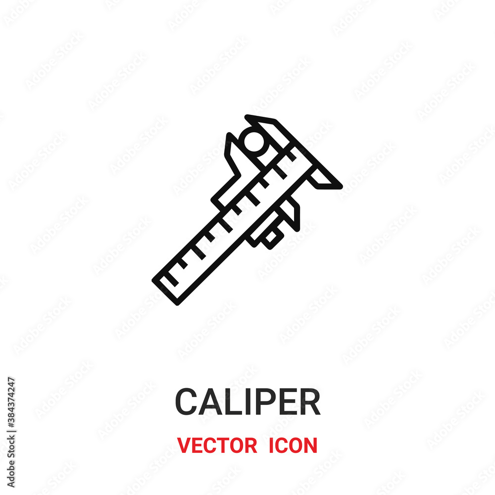 Aufkleber caliper icon vector symbol. music symbol icon vector for your design. modern outline icon for your w