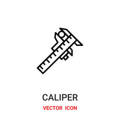 caliper icon vector symbol. music symbol icon vector for your design. Modern outline icon for your website and mobile app design.