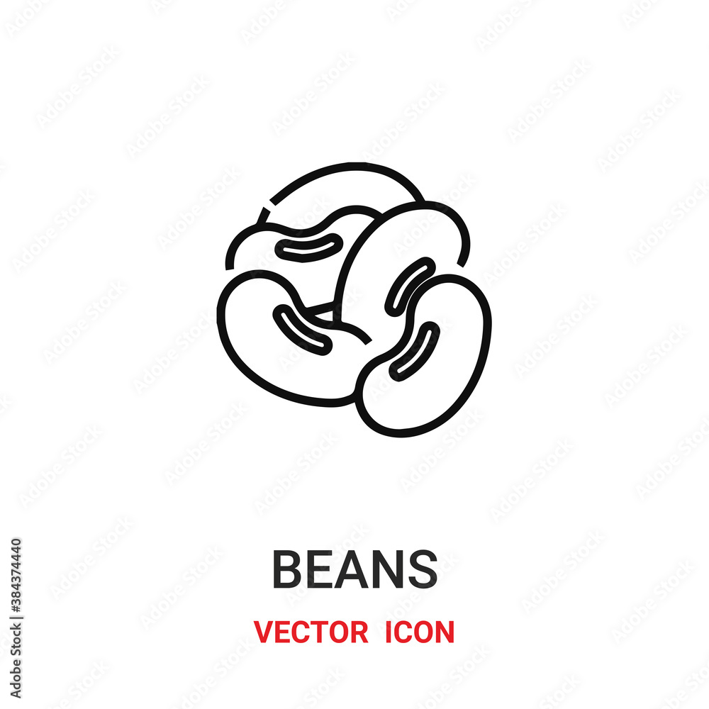 Poster beans icon vector symbol. beans symbol icon vector for your design. modern outline icon for your web