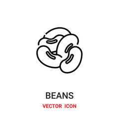 beans icon vector symbol. beans symbol icon vector for your design. Modern outline icon for your website and mobile app design.