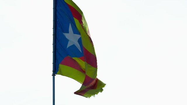 Catalan independence flag waved by the wind