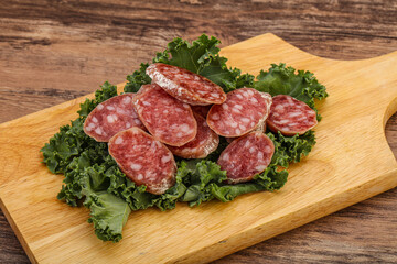 Iberian pork Fuet sausage slices