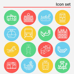 16 pack of condemned  lineal web icons set