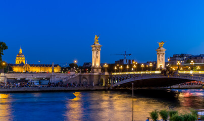 Obraz premium Alexander III Bridge in Paris at night