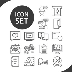Simple set of dialog related lineal icons.