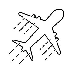 Airplane icon vector template. Symbol of airplane sign color editable on white background