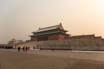 Sunset at the Forbidden city in Beijing