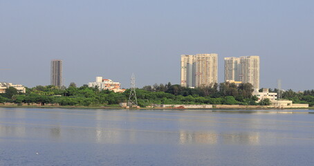 Chennai, Tamil nadu , India . Oct 07,2020.Huge modern new apartment buildings near OMR Road, Chennai city,. India. rental house property