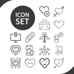 Simple set of attachment related lineal icons.