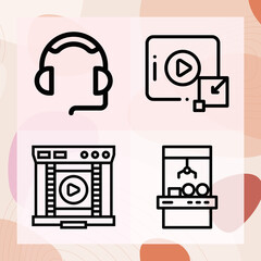 Simple set of missed related lineal icons