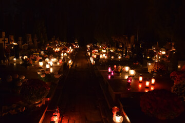 view of the cemetery on all saints day