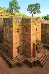 Monolithic rock-cut Church of Bete Giyorgis (Saint George), Unesco World Heritage Site, Lalibela, Amhara region, Northern Ethiopia