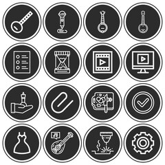 16 pack of clip  lineal web icons set