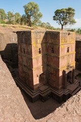 Monolithic rock-cut Church of Bete Giyorgis (Saint George), Unesco World Heritage Site, Lalibela, Amhara region, Northern Ethiopia