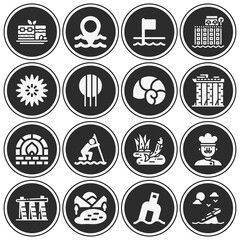 16 pack of inlet  filled web icons set
