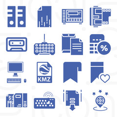 16 pack of enter  filled web icons set