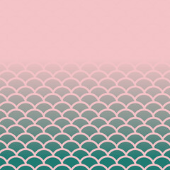 pink with green scales background vector design