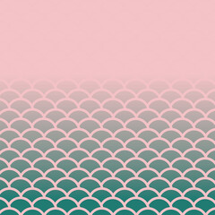 pink with green scales background vector design