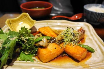 grilled salmon steak