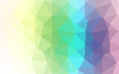 Light Multicolor, Rainbow vector shining triangular background.