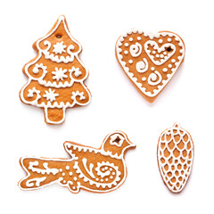 Christmas decoration with gingerbread cookies