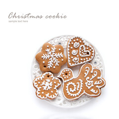 Christmas decoration with gingerbread cookies