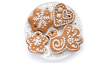 Christmas decoration with gingerbread cookies