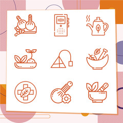 Simple set of 9 icons related to prescribe
