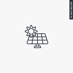 Solar panel, linear style sign for mobile concept and web design