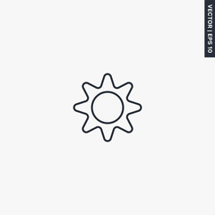 Sun, linear style sign for mobile concept and web design