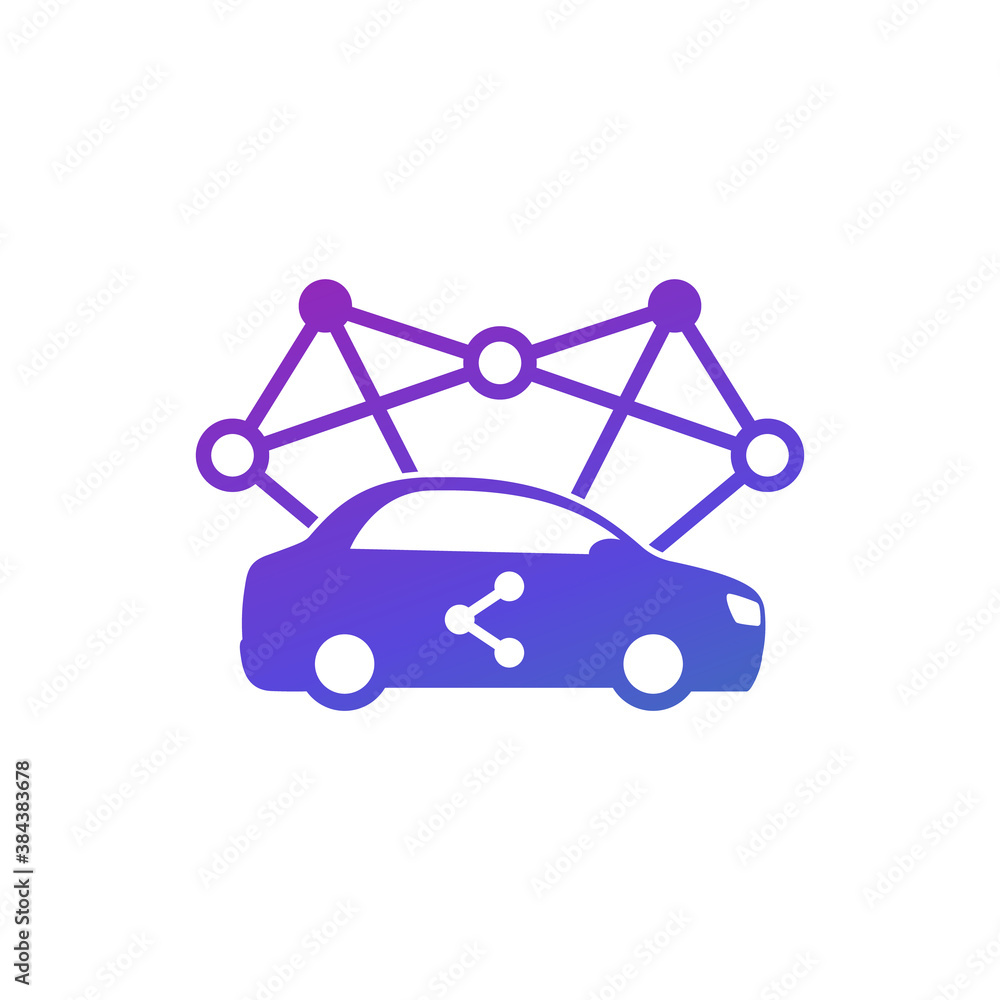 Poster carsharing icon for web and apps, vector