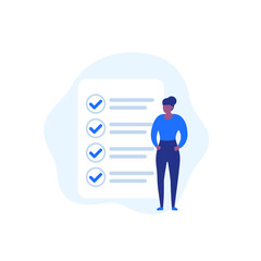 completed task, to do list, woman and checklist, vector icon
