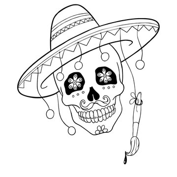 sugar skull girl drawing