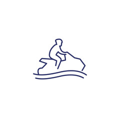 Jet ski line icon on white
