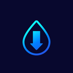 low water level icon on dark